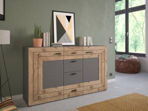 Sideboard Matt Grau Nox Oak Grau - Holzwerkstoff - 160 x 90 x 40 cm