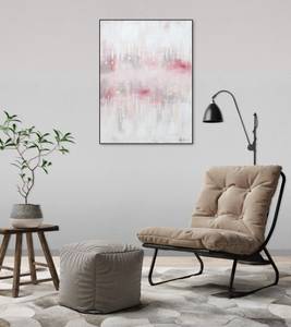 Acrylbild handgemalt Sanfte Liebe Pink - Massivholz - Textil - 75 x 100 x 4 cm