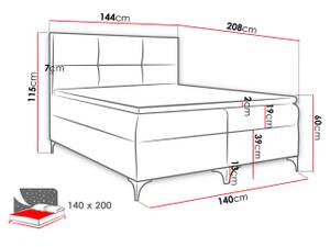 Boxspringbett Fava Beige - Breite: 144 cm