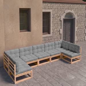 Garten-Lounge-Set (7-teilig) 3009749-2 Grau - Holz