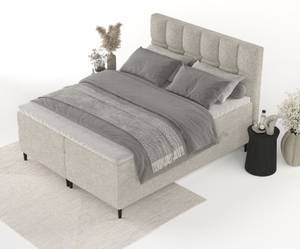 Premium Boxspringbett Ombre Beige - Grau - Breite: 200 cm