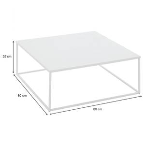Table basse HILAR Blanc - Métal - 80 x 35 x 80 cm