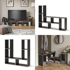 Standregal Tetris 2er Set Grau - Holzwerkstoff - 113 x 57 x 30 cm