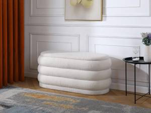 Banc ECAMBI Blanc - Textile - 47 x 49 x 112 cm