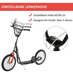 Kindertretroller 371-021BK Esche Schwarz Dekor