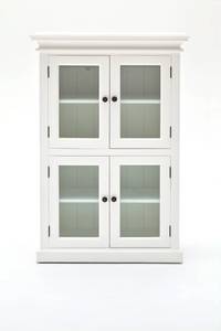 Vitrine Halifax Blanc - En partie en bois massif - 90 x 130 x 40 cm