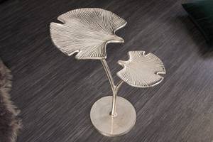 Beistelltisch GINKGO LEAFS Silber - Metall - 50 x 56 x 32 cm