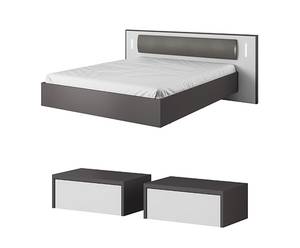 Schlafzimmer SEGA 5-teilig Grau - Holzwerkstoff - 594 x 202 x 208 cm