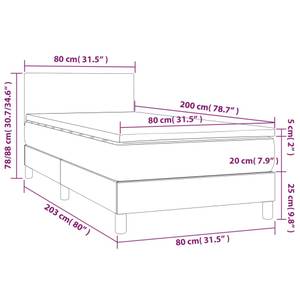 Boxspringbett 3017265-1 Blau - 80 x 203 cm