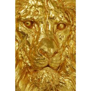 Déco murale XL tête lion Doré - Verre - 90 x 100 x 22 cm