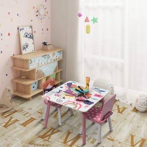 Kindertisch-Set Shirley Pink - Holzwerkstoff - Massivholz - 60 x 44 x 60 cm