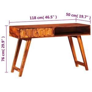 Table d'écriture Marron - Bois massif - Bois/Imitation - 118 x 76 x 118 cm