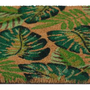 Paillasson coco feuilles de Monstera Marron - Vert - Fibres naturelles - Matière plastique - 60 x 2 x 40 cm