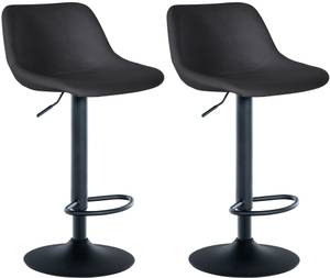 Tabourets de bar Loft Lot de 2 Noir