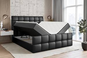 Boxspringbett BRUGO-Z Hochglanz Schwarz - Breite: 160 cm - H3