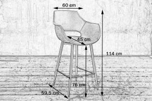 Barhocker ZAJA Barstuhl Kunstleder 76cm Schwarz