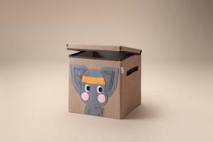 Lifeney Aufbewahrungsbox Deckel Elefant Kunststoff - 35 x 33 x 4 cm