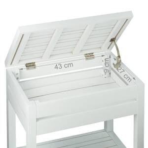 Étagère de salle de bains bambou blanc Blanc - Bambou - 46 x 77 x 30 cm