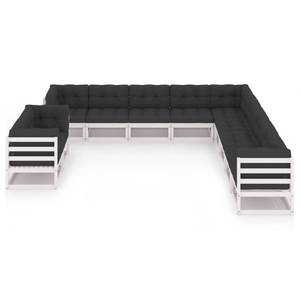 Garten-Lounge-Set (11-teilig) 3009708-2 Anthrazit - Schwarz - Weiß