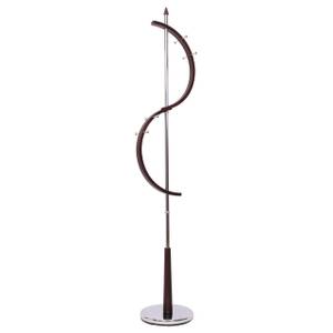 Portemanteau Rotatif Forme S Marron - Argenté - Métal - Bois/Imitation - 38 x 179 x 30 cm