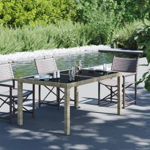 Table de jardin 3011479 Beige - Métal - Matière plastique - Polyrotin - 90 x 75 x 150 cm