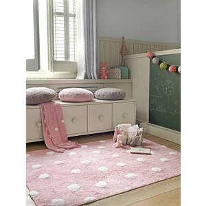 Baumwollteppich gepunktet Pink - Naturfaser - Textil - 120 x 2 x 160 cm