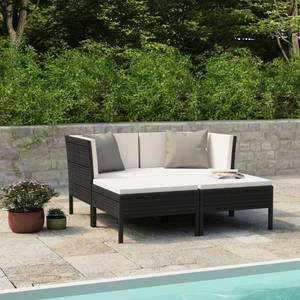 Garten-Lounge-Set (4-teilig) 3009677-1 Schwarz - Creme - Weiß