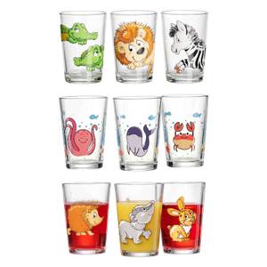 Kinderbecher Set Tiere 9-teilig Glas - 7 x 10 x 7 cm