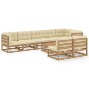 Salon de jardin (lot de 9) 3009796-2 Bois massif - Bois/Imitation - 70 x 30 x 70 cm