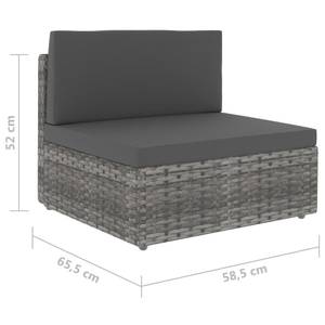 Gartensofa Grau - Metall - Textil - 66 x 52 x 59 cm