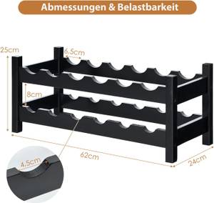 Weinregal Bambus Braun - Bambus - 24 x 25 x 62 cm