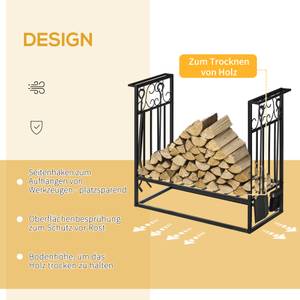 Kaminholzständer 842-163 Braun - Metall - 30 x 60 x 75 cm