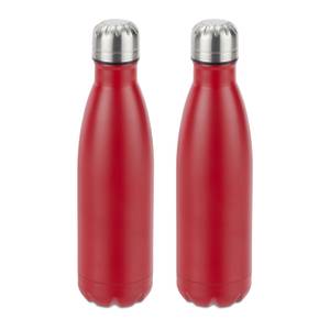 Gourde inox bouteille eau rouge lot de 2 Noir - Rouge - Argenté