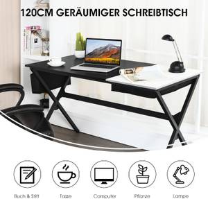 Schreibtisch HW66465BK Schwarz - Holzwerkstoff - 60 x 74 x 120 cm