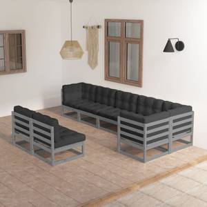 Salon de jardin (lot de 8) 3009795-2 Anthracite - Gris