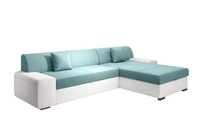 Ecksofa TONMI Blau - Weiß