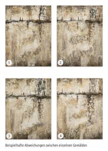 Acrylbild handgemalt Inside Out Beige - Braun - Massivholz - Textil - 60 x 80 x 4 cm