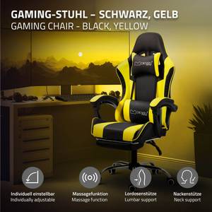 Gaming Stuhl mit Massagefunktion Schwarz - Gelb