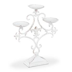 3x Chandeliers trois bras blanc Blanc