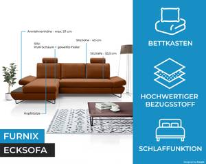 Ecksofa LOFFI Kastanienbraun