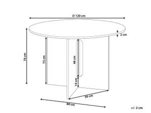 Esszimmertisch CORAIL 120 x 76 x 120 cm