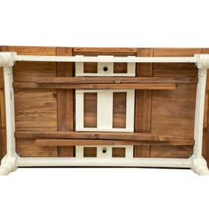 Table Manger Rustique Imitation noyer - Blanc