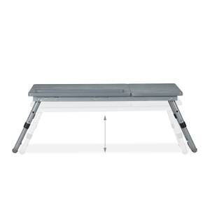 Table pour ordinateur portable grise Gris - Bois manufacturé - Métal - 73 x 44 x 35 cm