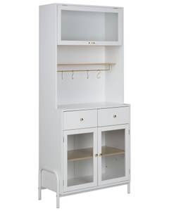 Armoire vitrine PARLIN Blanc - Bois manufacturé - 78 x 180 x 40 cm