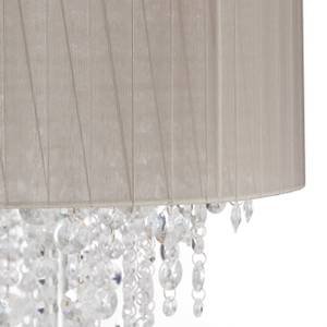 Lampe suspension cristal organza Gris - Métal - Matière plastique - Textile - 32 x 129 x 32 cm