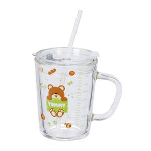 2x verres pour enfant motif d'ours brun Marron - Vert - Verre - Matière plastique - 13 x 12 x 10 cm