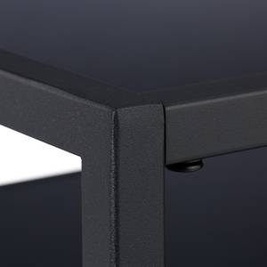 Table basse noire avec  plaque de verre Noir - Bois manufacturé - Verre - Métal - 90 x 42 x 50 cm