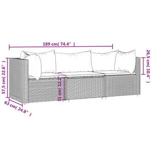 Garten-Lounge-Set 3029629-1 (3-teilig) Braun - Grün