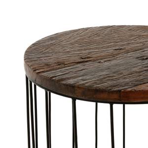 Table basse ronde Ø 50x50cm nature/noir Noir - Marron - Bois manufacturé - Métal - 50 x 50 x 50 cm