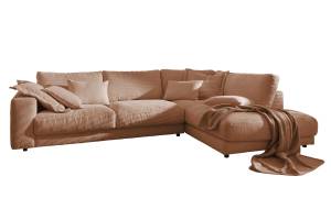 Sofa MADELINE Ecksofa Cord Braun - Ecke davorstehend rechts